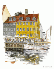 Watercolor Nyhavn, Denmark