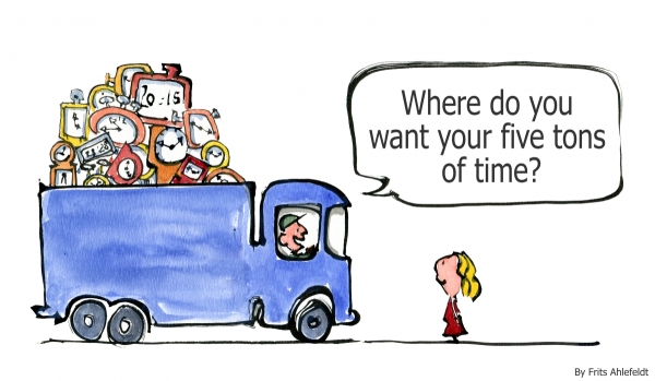 Drawing of a truckload of time