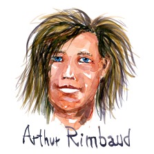 Arthur Rimbaud Watercolor people portrait by Frits Ahlefeldt