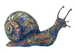 Snail with Tattoo like pattern Watercolor by Frits Ahlefeldt