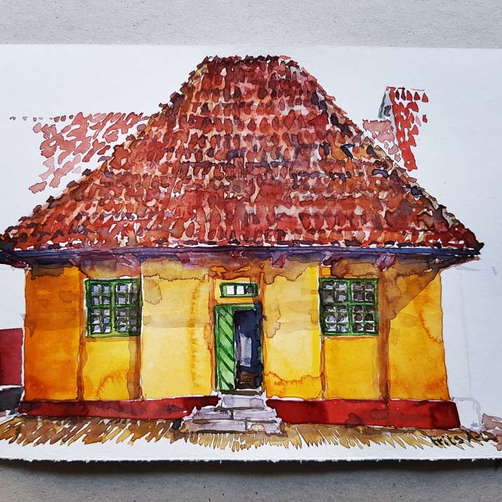 Watercolor of an old building